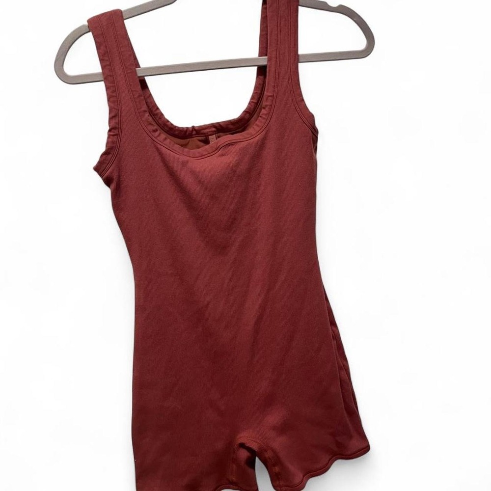 Skims ribbed cotton jersey onesie